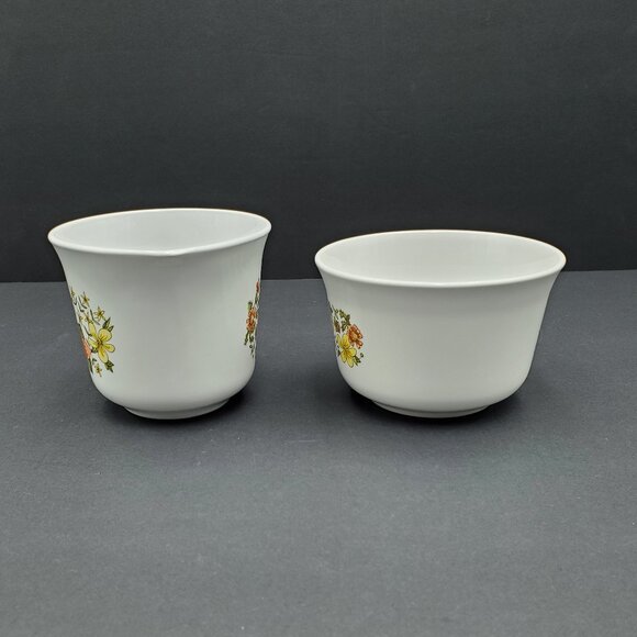 Corelle Indian Summer Creamer & Sugar Bowl Orange Yellow Flowers Creamer Set - Picture 6 of 9